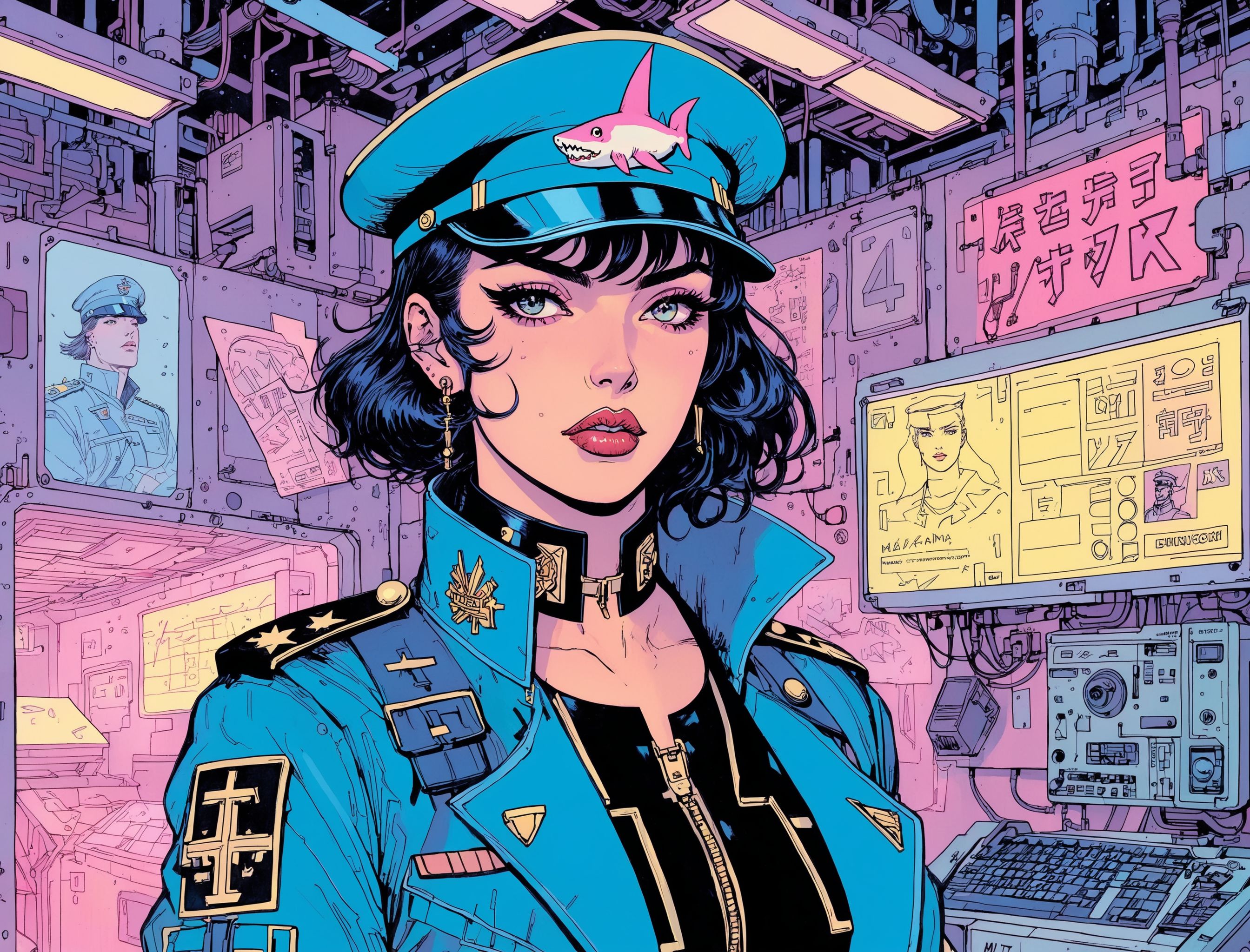 44917-859061244-(a girl with a beautiful face), nighttime, cyberpunk city, dark, raining, neon lights , (_lora_deathburgerxl_0.5_ josan gonzalez.jpg